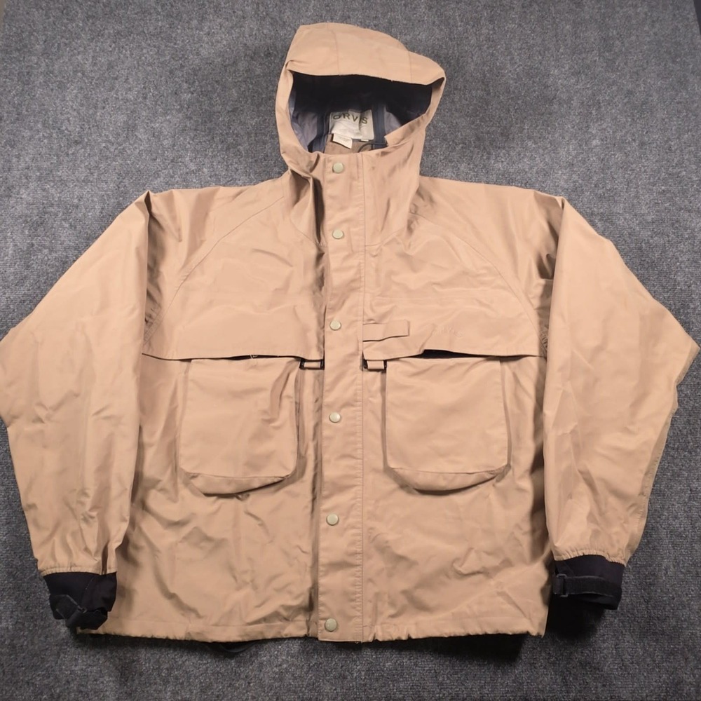 VTG Orvis Tailwaters Wading Jacket Mens XL Hooded Waterproof Fly Fishing READ
